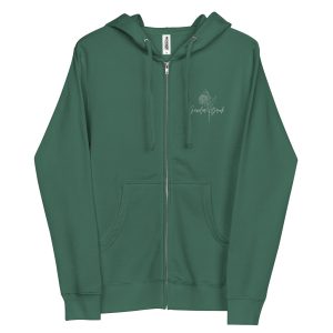 Floral GB embroidered fleece zip up hoodie