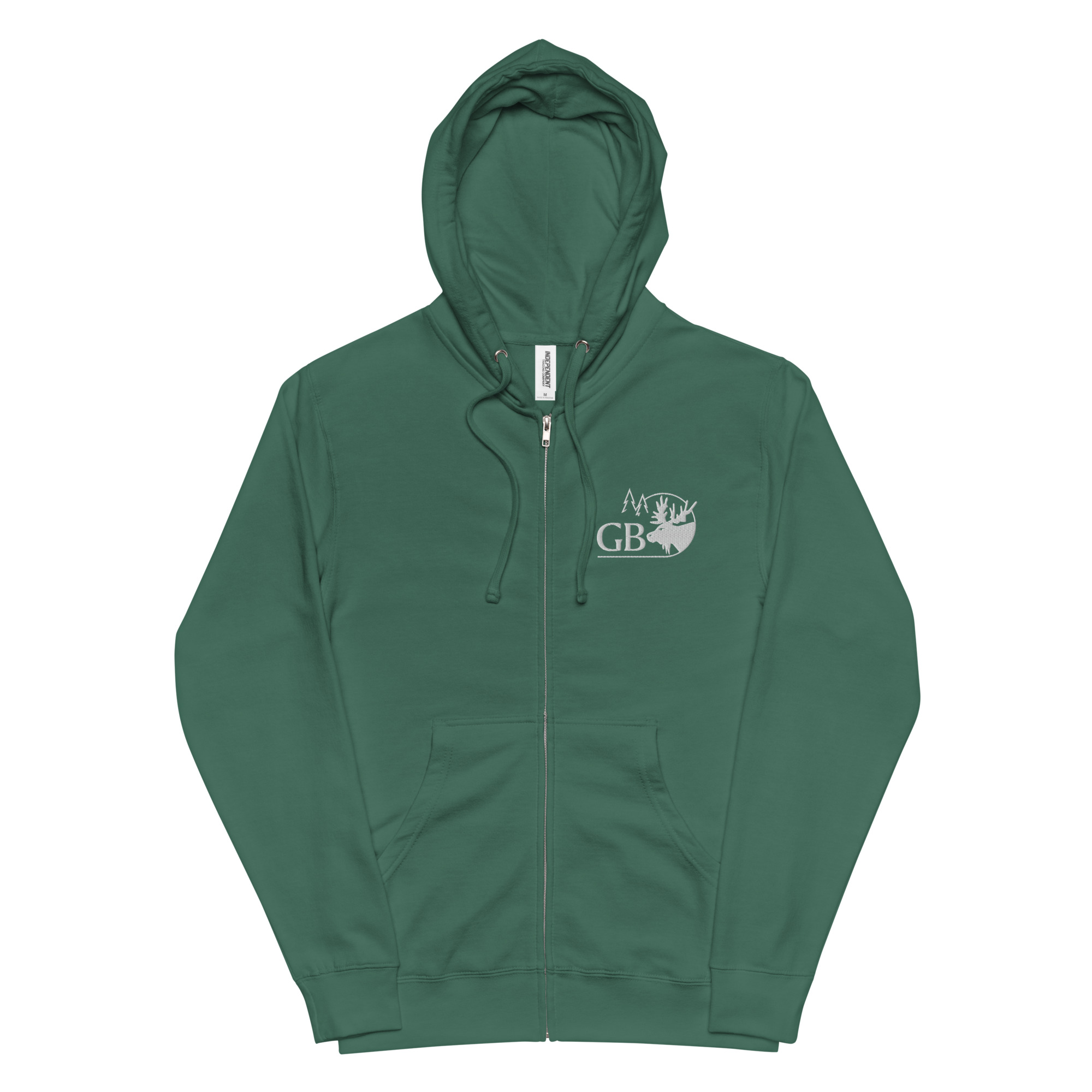 GB Moose embroidered fleece zip up hoodie - Image 7