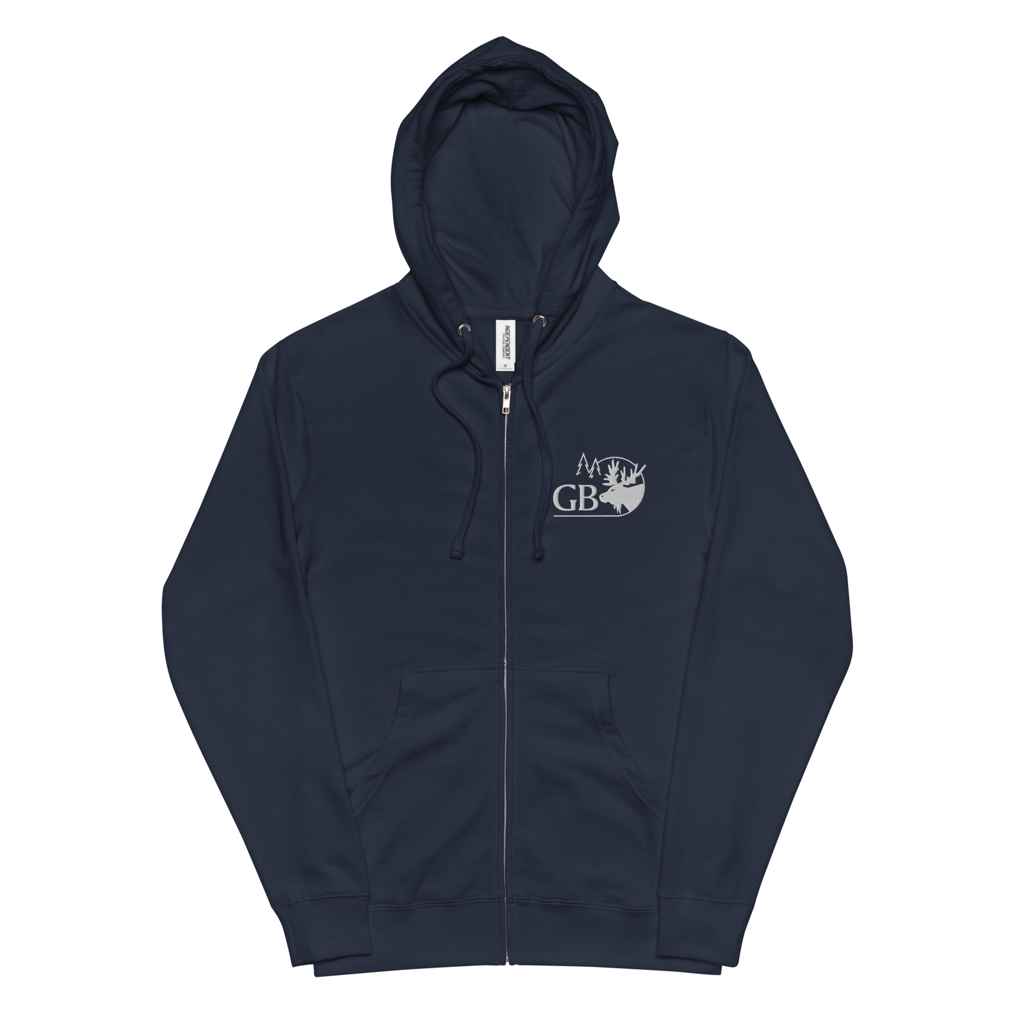 GB Moose embroidered fleece zip up hoodie - Image 3
