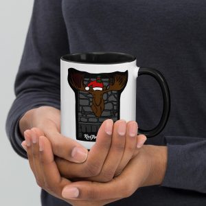 GB Kiss The Moose Christmas Mug with Color Inside