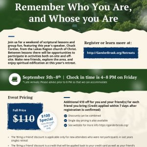 Singles Retreat 2025 - 1 adult
